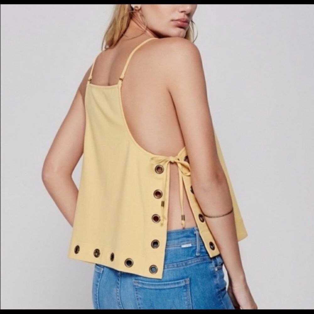 Free People City Fever Grommet Open Side Tank Top XS - Picture 2 of 7